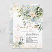 PixDezines Watercolor Blue Gum Brunch Bubbly Kaart (Voorkant / Achterkant)