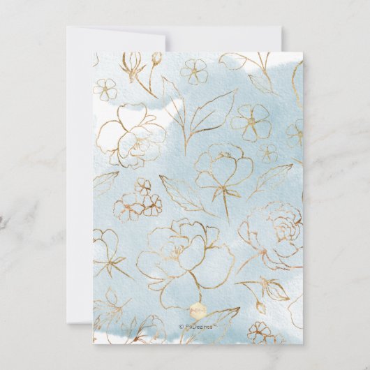 PixDezines Watercolor Blue Gum Brunch Bubbly Kaart (Achterkant)