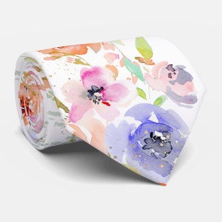 PixDezines Watercolor Delicate LenteBloesem Stropdas