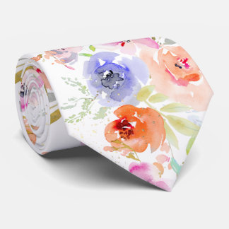 PixDezines Watercolor Delicate LenteBloesem Stropdas