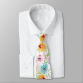 PixDezines Watercolor Delicate SpringBloom Stropdas (Gebonden)