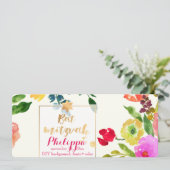 PixDezines Watercolor/Floral/Bat Mitzvah Kaart (Staand voorkant)