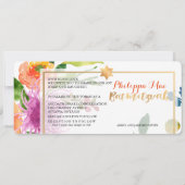 PixDezines Watercolor/Florale/Bat Mitzvah Kaart (Achterkant)