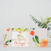 PixDezines Watercolor/Florale/Bat Mitzvah Kaart (Staand voorkant)