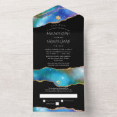 PixDezines Watercolor Galaxy Agate Bar Mitswa Alle All In One Uitnodiging (Binnen)