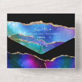 PixDezines Watercolor Galaxy Agate Bar Mitswa Alle All In One Uitnodiging (Achterkant)