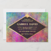 PixDezines Watercolor Geometrische Bar Mitswa Kaart (Achterkant)