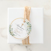 PixDezines Watercolor Gum Eucalyptus Wreath Baptis Bedankjes Labels (In situ)