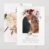 PixDezines Watercolor Marsala Rode Herfst Liefde Save The Date (Voorkant / Achterkant)