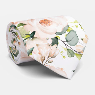 PixDezines Watercolor Roze Pioenrozen Halsdas Stropdas