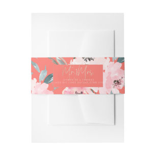 PixDezines Watercolor Roze Pioenrozen Uitnodigingen Wikkel