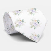 PixDezines Watercolor Rozen Paars Crème Stropdas (Opgerold)