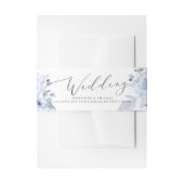 PixDezines Watercolor Stof Blauwe Rozen Buikband Uitnodigingen Wikkel (Voorkant Voorbeeld)