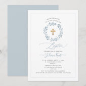 PixDezines Watercolor Stofblauwe Krans Kaart (Voorkant / Achterkant)