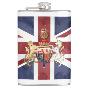 PIXDEZINES WATERCOLOR UNION JACK en INSIGNIA Heupfles
