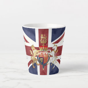 PIXDEZINES WATERCOLOR UNION JACK en INSIGNIA Latte Mok
