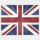 PixDezines Watercolor Union Jack Fleece Deken (Voorkant (Horizontaal))