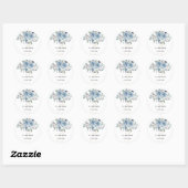 PixDezines Watercolor Winter Stof met stoffige bla Ronde Sticker (Vel)