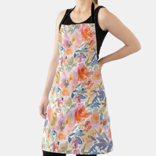 PixDezines Watercolor Zomer Bloemen Schort