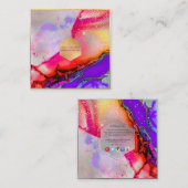 PixDezines WATERVERF ABSTRACT Vierkante Visitekaartje (Voorkant / Achterkant)