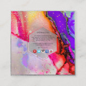 PixDezines WATERVERF ABSTRACT Vierkante Visitekaartje (Achterkant)