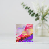 PixDezines WATERVERF ABSTRACT Vierkante Visitekaartje (Staand voorkant)