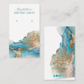 PixDezines Waterverf Abstracte Galaxy Earringen Bu Visitekaartje (Voorkant / Achterkant)