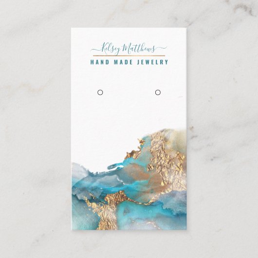 PixDezines Waterverf Abstracte Galaxy Earringen Bu Visitekaartje (Voorkant)