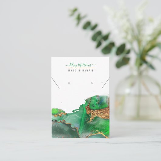 PixDezines Waterverf Abstracte Galaxy Jewelry Visitekaartje (Staand voorkant)