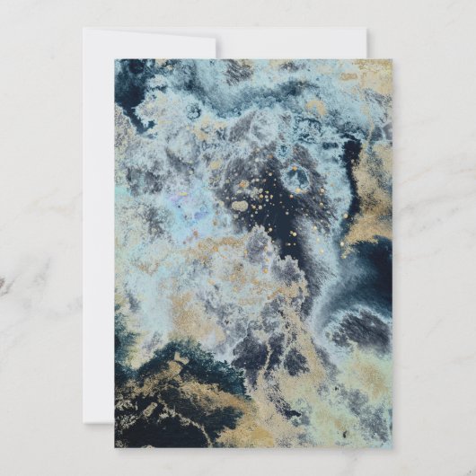 PixDezines Waterverf Abstracte Ocean Gold Seafoam Kaart (Achterkant)