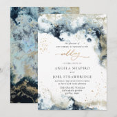 PixDezines Waterverf Abstracte Ocean Gold Seafoam Kaart (Voorkant / Achterkant)