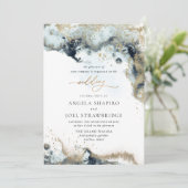 PixDezines Waterverf Abstracte Ocean Gold Seafoam Kaart (Staand voorkant)