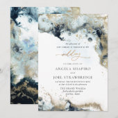 PixDezines Waterverf Abstracte Ocean Gold Seafoam Kaart (Voorkant / Achterkant)