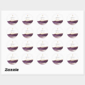 PixDezines Waterverf Agaat Aubergine Goud Doop Ronde Sticker (Vel)