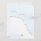 PixDezines Waterverf Agaat Baby Blauw Goud Doop Kaart (Achterkant)