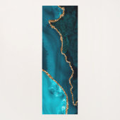 PixDezines Waterverf Agaat, Blauwgroen Faux Glitte Yogamat (Achterkant)