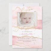 PixDezines Waterverf Agate 1e verjaardag doop Kaart (Voorkant)