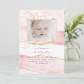 PixDezines Waterverf Agate 1e verjaardag doop Kaart (Staand voorkant)