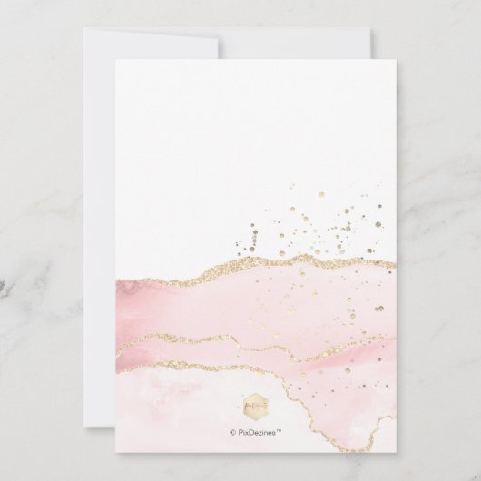 PixDezines Waterverf Agate 1e verjaardag doop Kaart (Achterkant)