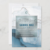 PixDezines Waterverf Agate Blauwgroen Blue Bar Mit Kaart (Voorkant)