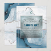 PixDezines Waterverf Agate Blauwgroen Blue Bar Mit Kaart (Voorkant / Achterkant)