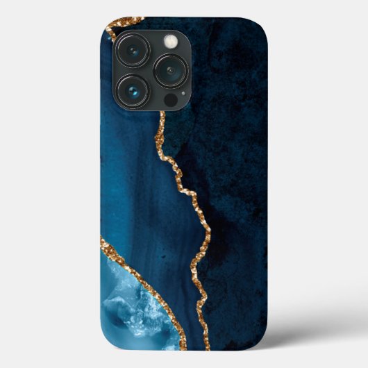 PixDezines WATERVERF AGATE BLAUWGROEN BLUE Case-Mate iPhone Case (Achterkant)