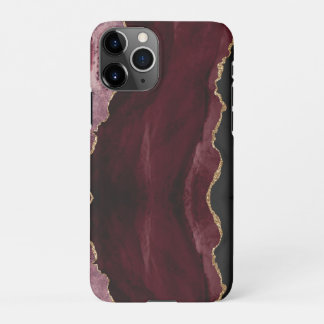 PixDezines WATERVERF AGATE BURGUNDY iPhone 11Pro Hoesje