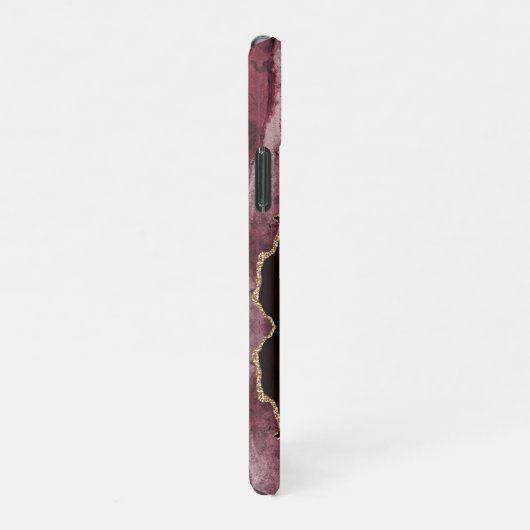 PixDezines WATERVERF AGATE BURGUNDY iPhone Hoesje (Rechterkant)