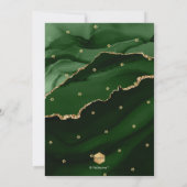 PixDezines Waterverf Agate Donkergroen Mitzvah Kaart (Achterkant)