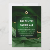 PixDezines Waterverf Agate Donkergroene Mitzvah   Kaart (Voorkant)