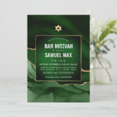 PixDezines Waterverf Agate Donkergroene Mitzvah   Kaart (Staand voorkant)