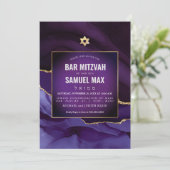 PixDezines Waterverf Agate Eggplant Mitzvah  Kaart (Staand voorkant)