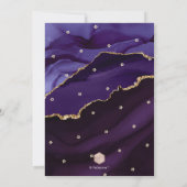 PixDezines Waterverf Agate Eggplant Mitzvah  Kaart (Achterkant)