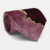 PixDezines Waterverf Agate Marsala Red+Gold Veins Stropdas (Opgerold)